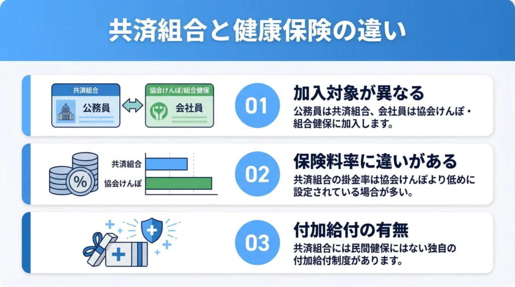 共済組合と健康保険の違い