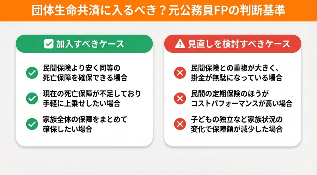 団体生命共済に入るべきか？FPとしての考え方